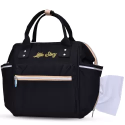 Little Story Ace Diaper Bag - Black