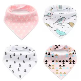 Little Story Bandana Drool Bibs Set of 4 - BIRD