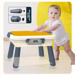 Little Story 4 In 1 Block Activity Table With Stool and Blocks - Blue