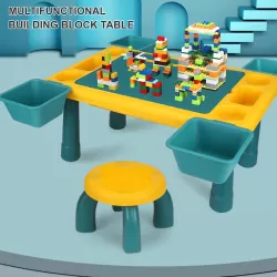 LITTLE STORY BLOCKS 4 IN 1 ACTIVITY TABLE with Stool - Green