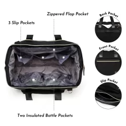 Little Story Zera Mom Dad Diaper Bag - Black