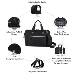 Little Story Zera Mom Dad Diaper Bag - Black