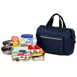 Little Story Zera Mom Dad Diaper Bag - Navy Blue