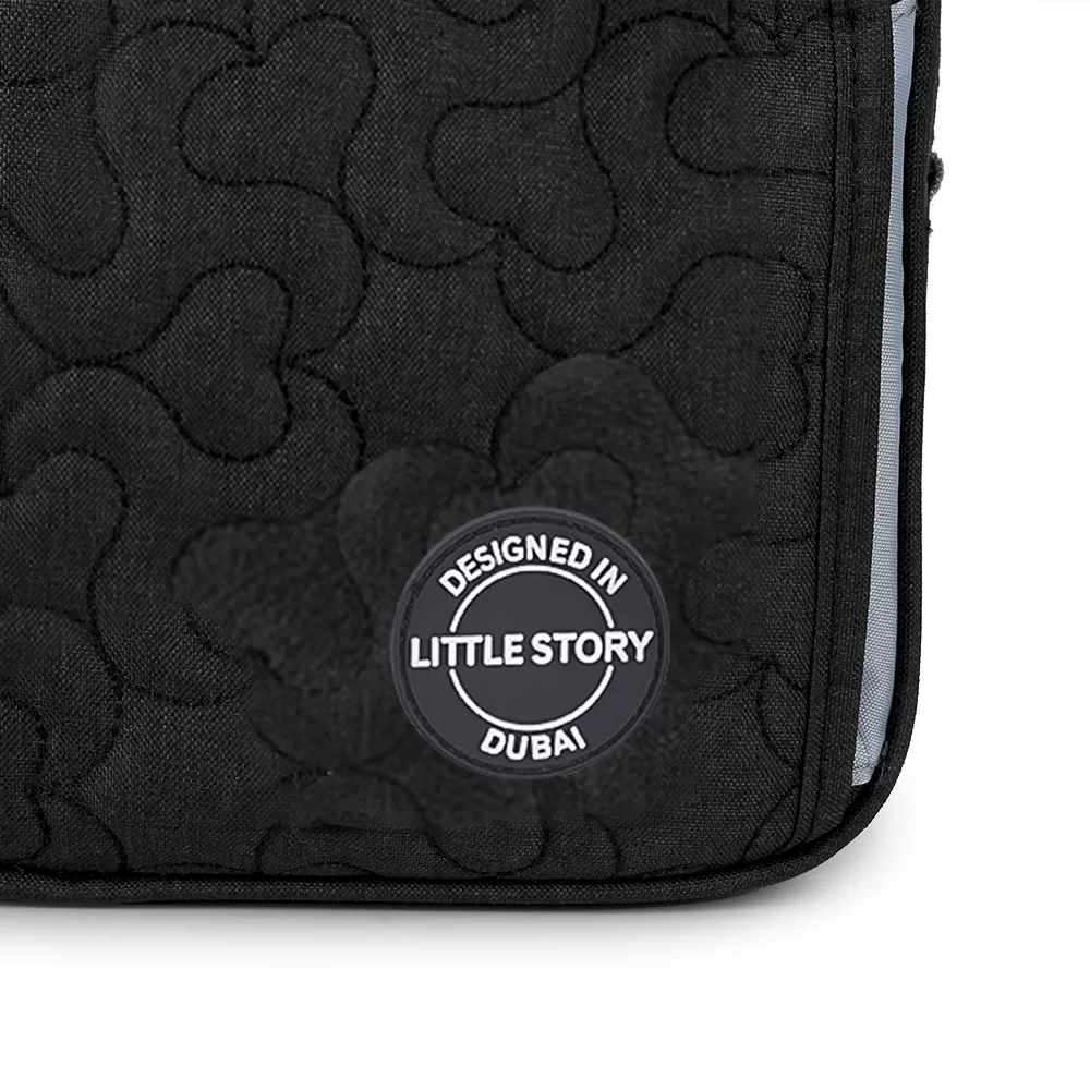 Little Story Baby Diaper Changing Clutch Kit - Quilted Black