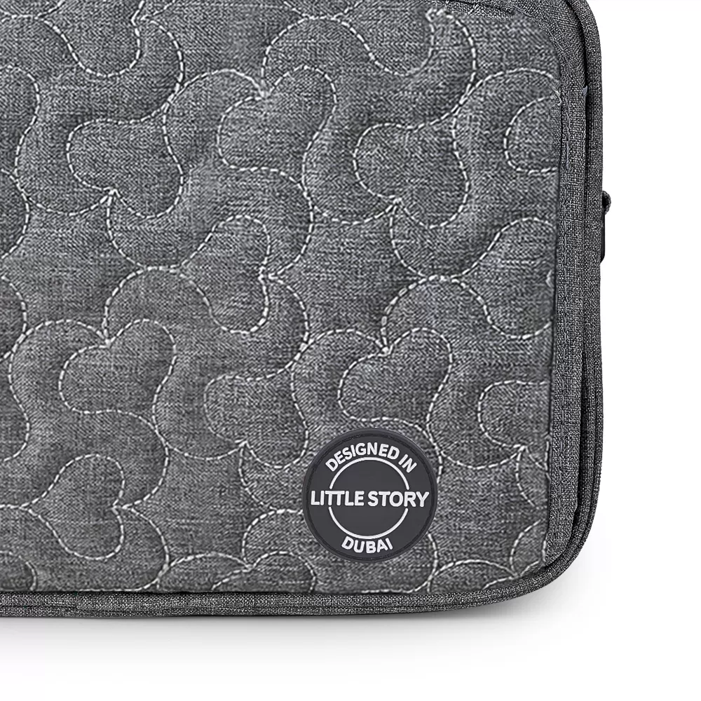 Little Story Baby Diaper Changing Clutch Kit - Quilted Grey