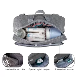 Little Story Baby Diaper Changing Clutch Kit - Quilted Grey