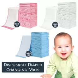 Little Story - Disposable Diaper Changing Mats - Pack of 100pcs - Blue