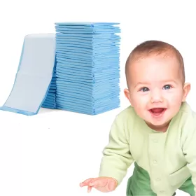 Little Story - Disposable Diaper Changing Mats - Pack of 100pcs - Blue