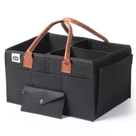 Little Story Diaper Caddy + Pouch - Medium - Black