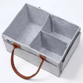 Little Story Diaper Caddy with Travel Pouch - Medium - Grey