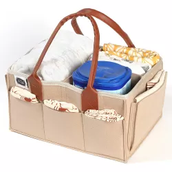 Little Story Diaper Caddy + Travel Pouch - Medium - Ivory