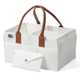 Little Story Diaper Caddy + Travel Pouch - Medium - White