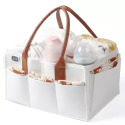 Little Story Diaper Caddy + Travel Pouch - Medium - White