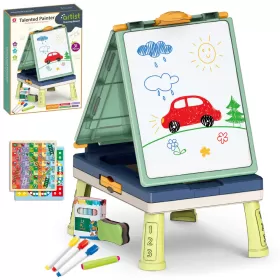 Little Story Artist Double Sided Handbag Drawing Board (31 Pcs) with Board Game - Green
