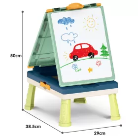 Little Story Artist Double Sided Handbag Drawing Board (31 Pcs) with Board Game - Green