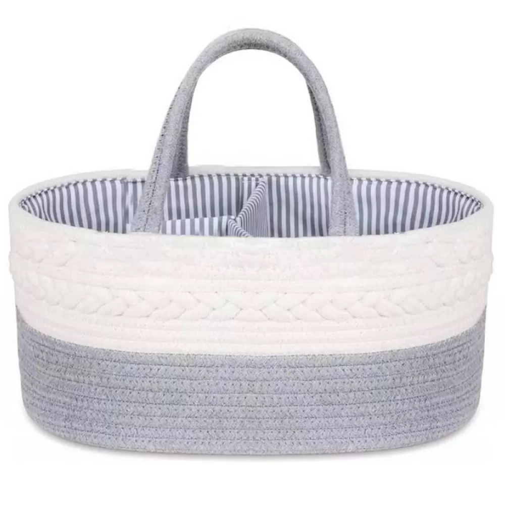 Little Story Cotton Rope Diaper Caddy - Grey