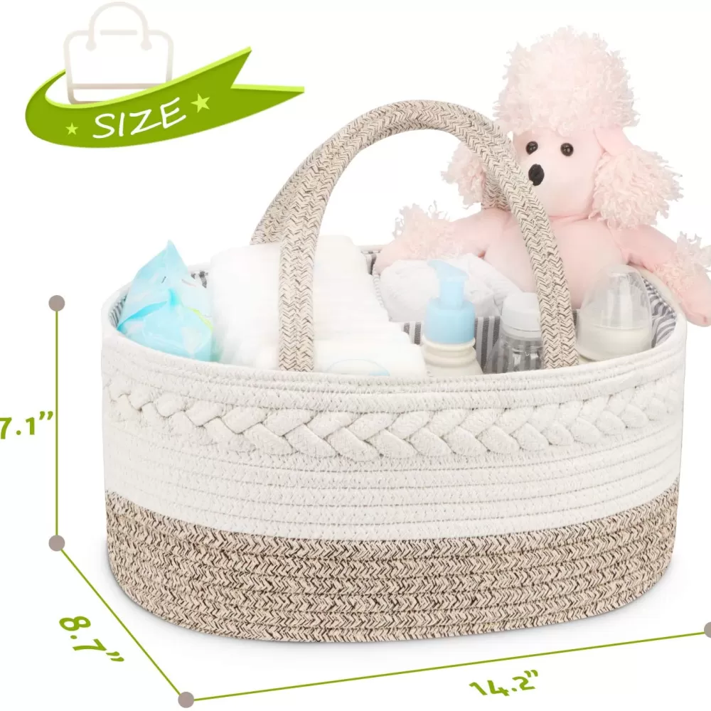 Little Story Cotton Rope Diaper Caddy - Ivory