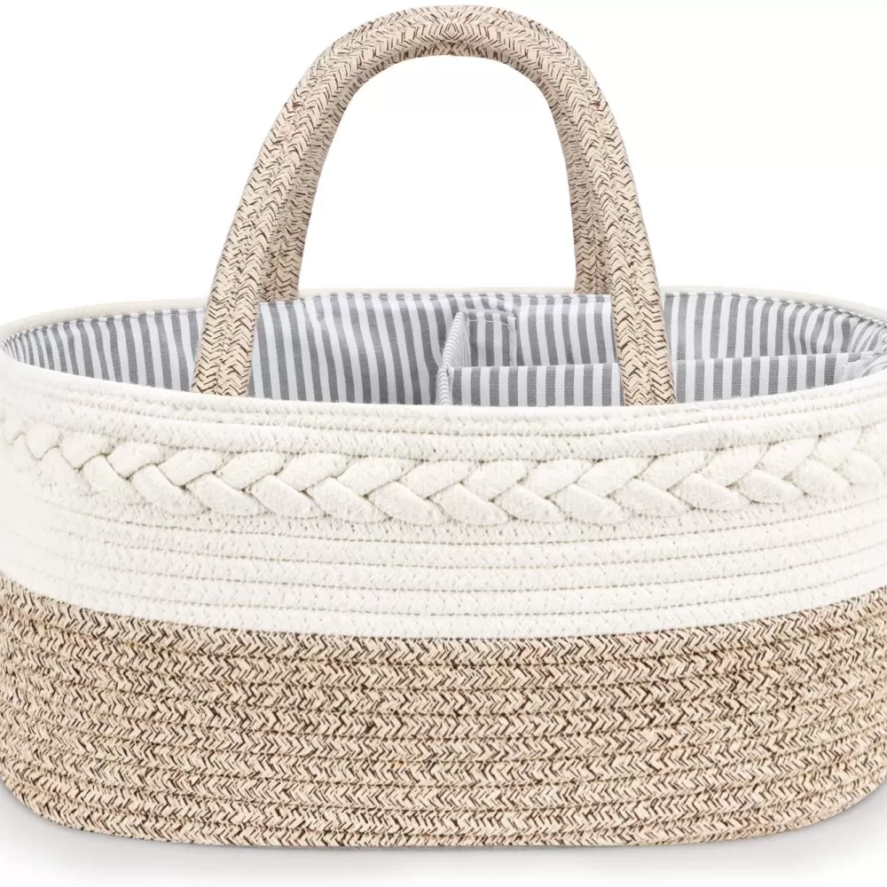 Little Story Cotton Rope Diaper Caddy - Ivory