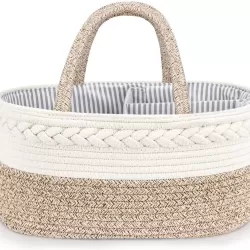 Little Story Cotton Rope Diaper Caddy - Ivory