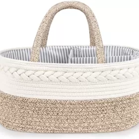 Little Story Cotton Rope Diaper Caddy - Ivory