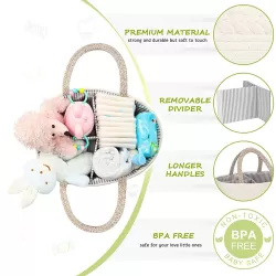 Little Story Cotton Rope Diaper Caddy - White Rainbow