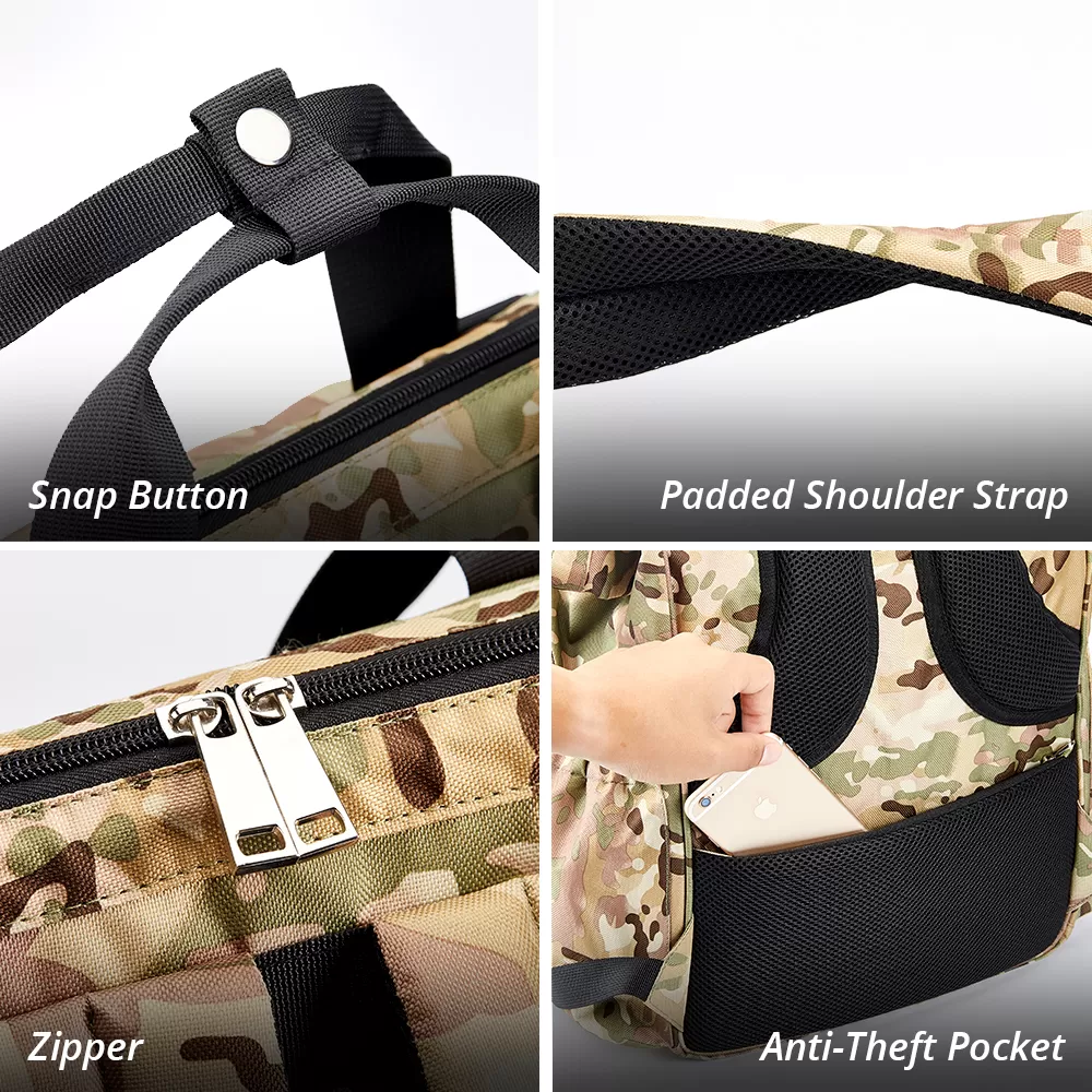 Little Story Elite Diaper Bag with Stroller Hooks &amp; Changing mat - Camouflage