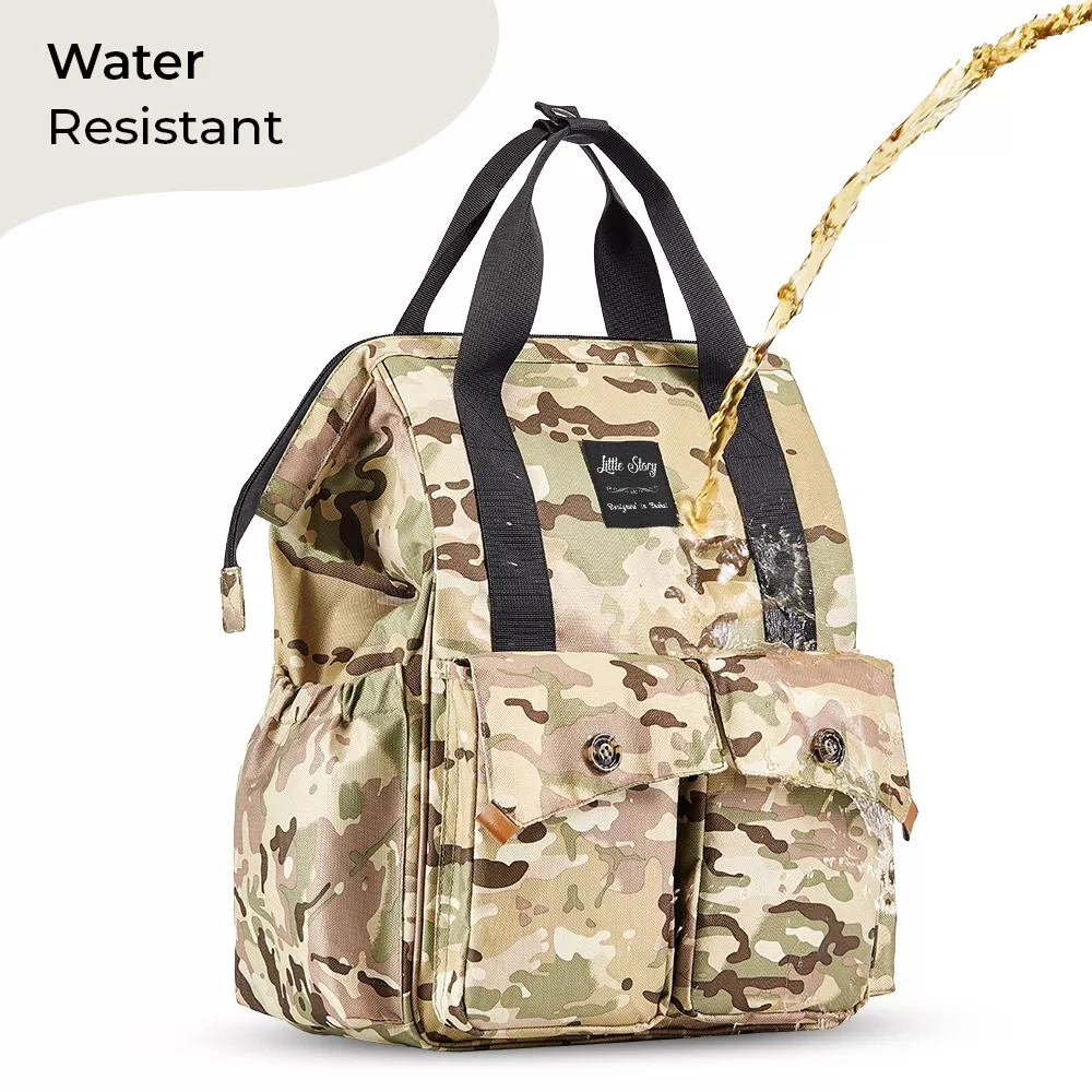 Little Story Elite Diaper Bag with Stroller Hooks &amp; Changing mat - Camouflage