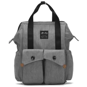 Little Story Elite Diaper Bag with Stroller Hooks & Changing mat - Grey