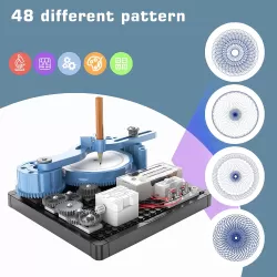 Little Story DIY 48 Pattern Electrical Painting Plotter Instrument (36 Pcs), STEM Series - Blue