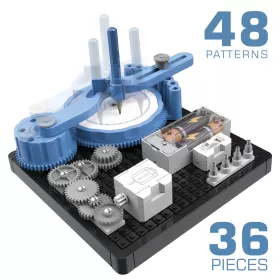 Little Story DIY 48 Pattern Electrical Painting Plotter Instrument (36 Pcs), STEM Series - Blue