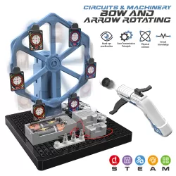 Little Story DIY Electrical Rotating Bow and Arrow Shooting Range (66 Pcs), STEM Series - Blue