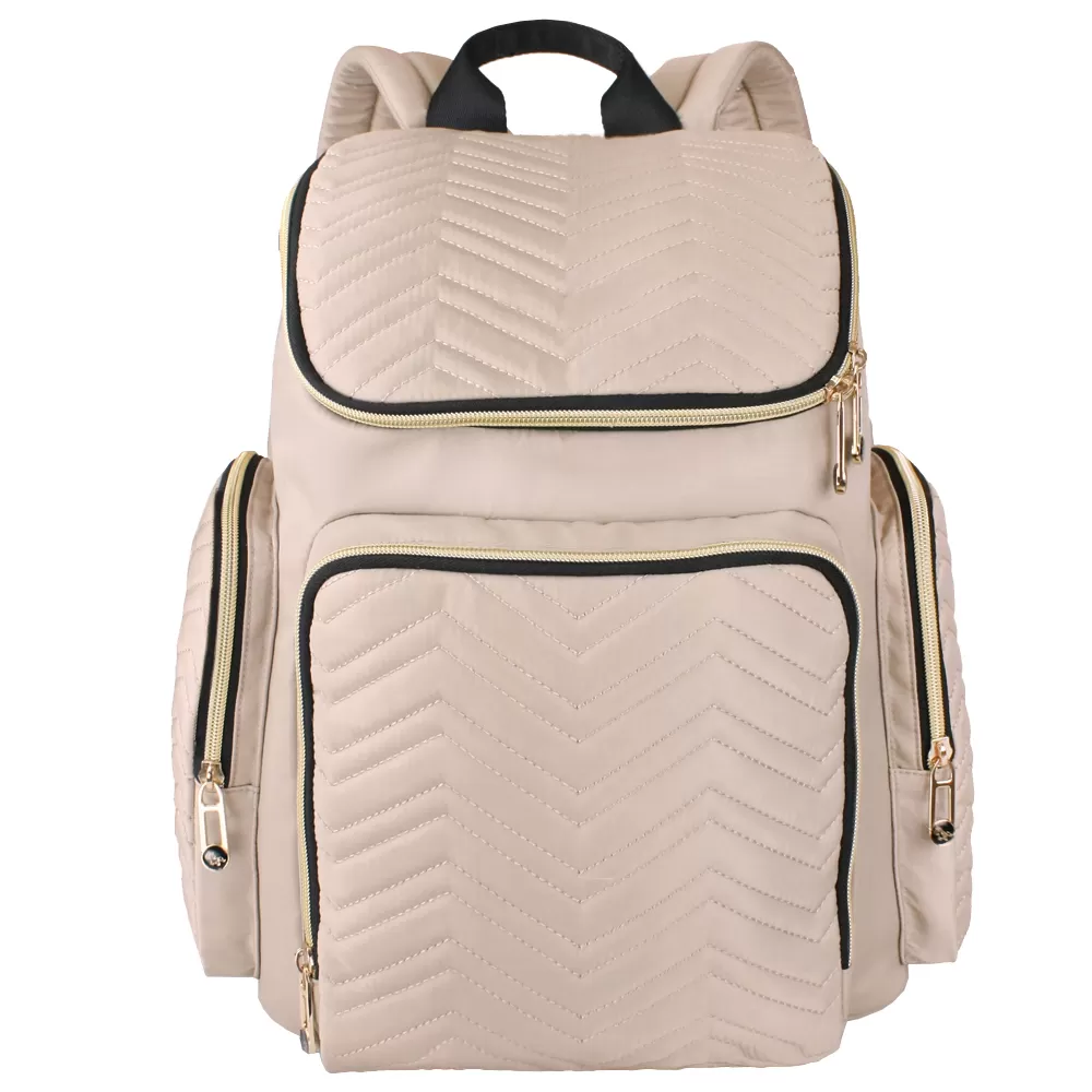 Little Story Georgia Diaper Bag with Changing Pad &amp; Stroller Hooks - Ivory