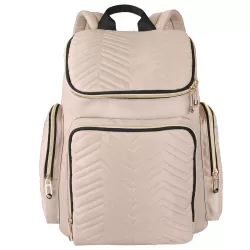 Little Story Georgia Diaper Bag with Changing Pad & Stroller Hooks - Ivory