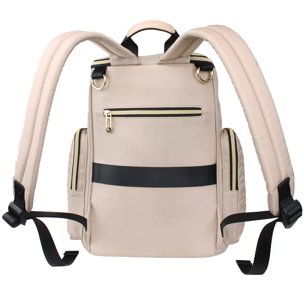 Little Story Georgia Diaper Bag with Changing Pad &amp; Stroller Hooks - Ivory