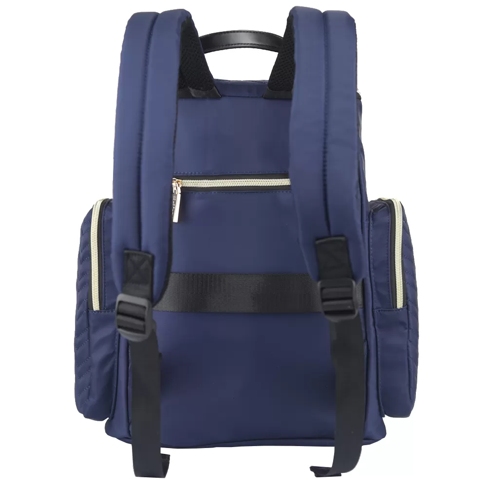 Little Story Georgia Diaper Bag with Changing Pad &amp; Stroller Hooks - Navy Blue