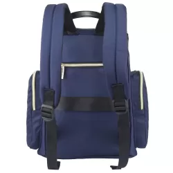 Little Story Georgia Diaper Bag with Changing Pad & Stroller Hooks - Navy Blue