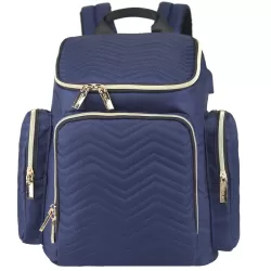 Little Story Georgia Diaper Bag with Changing Pad & Stroller Hooks - Navy Blue