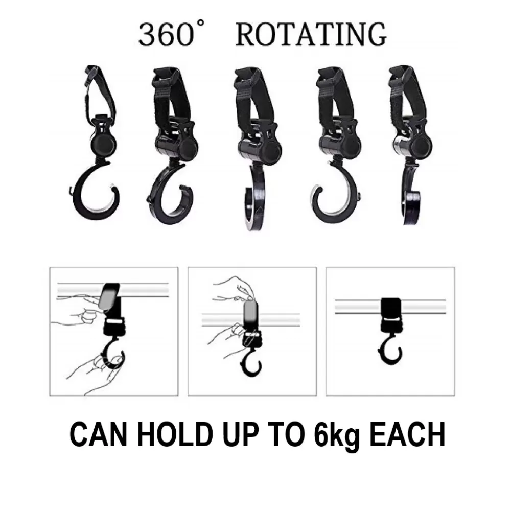 Little Story Rotating Compatible Stroller Hooks