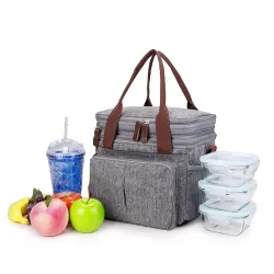 Little Story Insulated Lunch / Bottle Bag - Grey