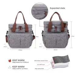 Little Story Insulated Lunch / Bottle Bag - Grey