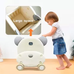 Little Story - Portable Kids Toys Shopping/Storage Cart - Bear Beige