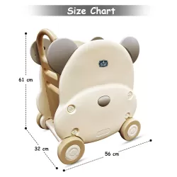 Little Story - Portable Kids Toys Shopping/Storage Cart - Bear Beige