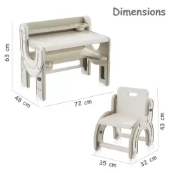 Little Story - Table - Multi Purpose Drawing/Study w/ Chair - Beige