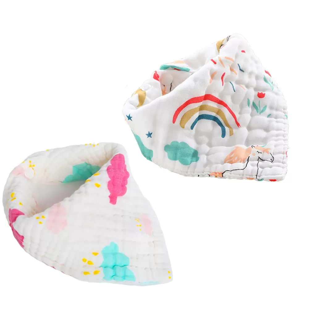 Little Story - Muslin Bandana Bibs - Set of 2 - Unicorn