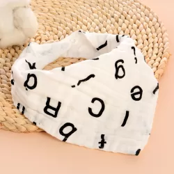 Little Story - Muslin Bandana Bibs - Set of 5 - Black & White