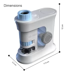 Little Story Scientific Portable Optical Microscope Toy(40 - 160X Zoom), STEM Series - Blue