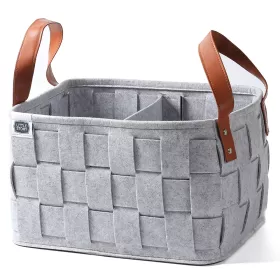 LITTLE STORY MULTI - PURPOSE / LAUNDRY CADDY BASKET FELT - Grey