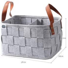 LITTLE STORY MULTI - PURPOSE / LAUNDRY CADDY BASKET FELT - Grey