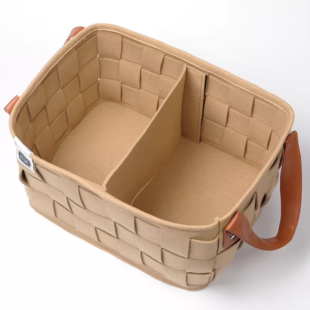 LITTLE STORY MULTI - PURPOSE / LAUNDRY CADDY BASKET FELT - Khaki