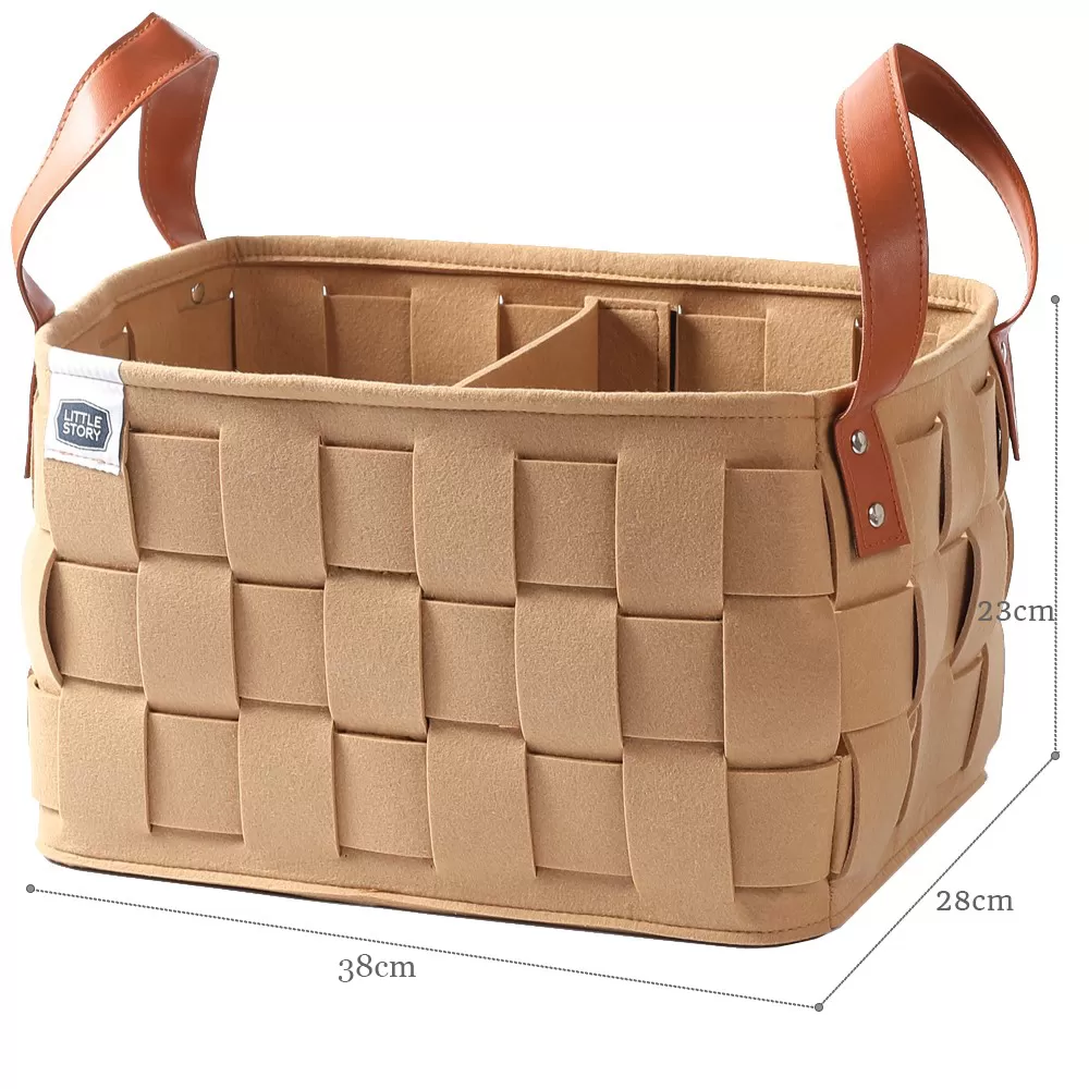 LITTLE STORY MULTI - PURPOSE / LAUNDRY CADDY BASKET FELT - Khaki